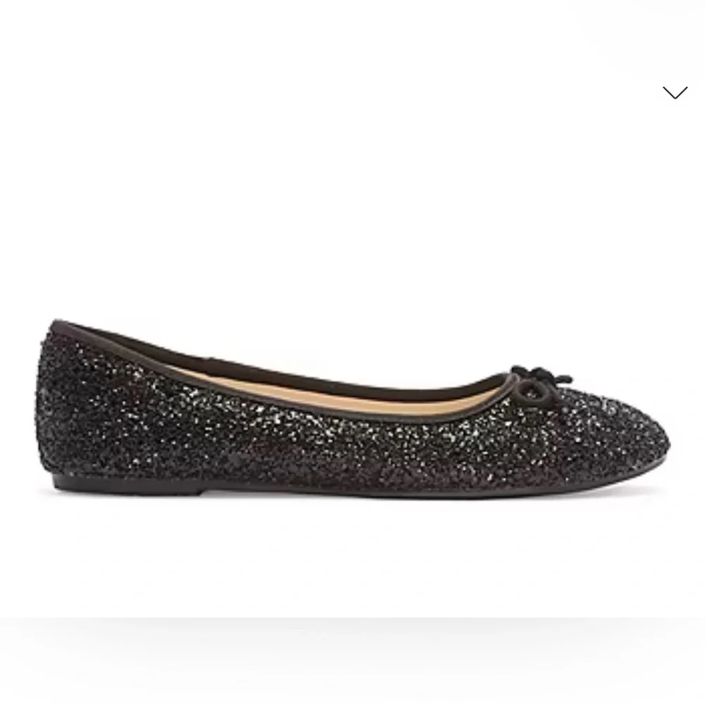 Thereabouts Lexi Ballet Flats - Black Glitter - Big Girl's Size 5